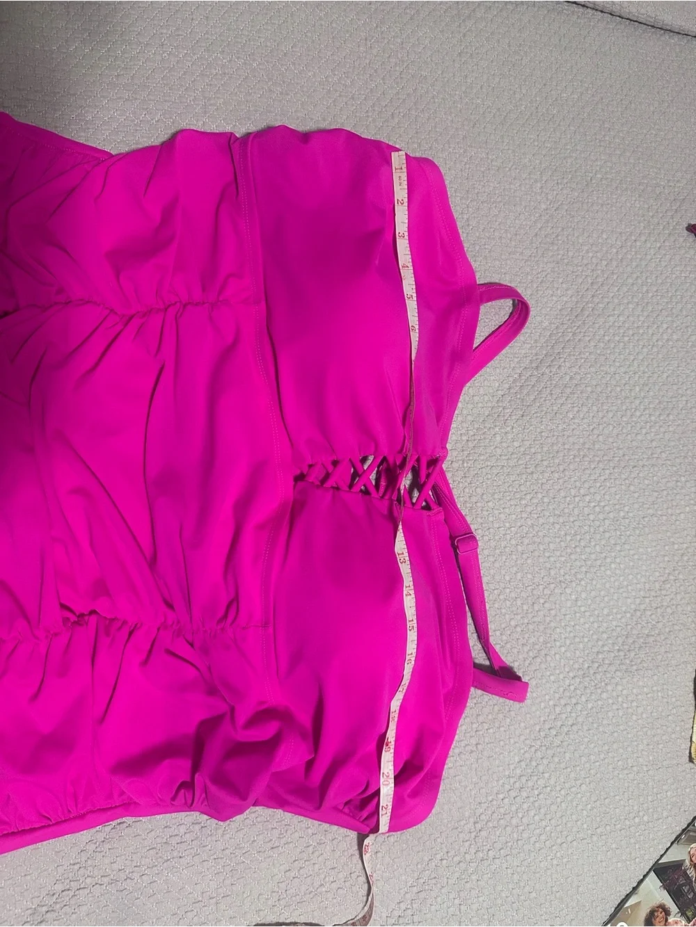 torrid Hot Pink Lace-Up One-Piece Swimsuit